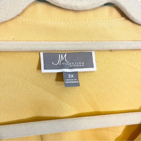 Plus Size JM Collection Women Yellow Suedelike Button Down 3/4 Sleeve Size 3X - Picture 8 of 12